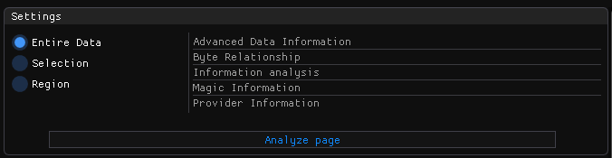 Settings field