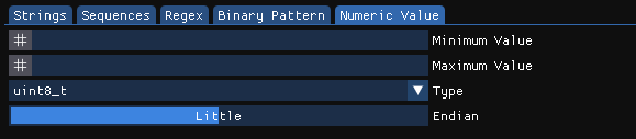 Numeric Value search options