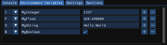Environment Variables tab