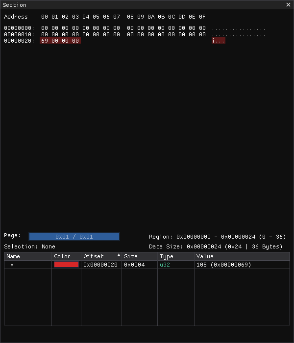 Custom section popup window