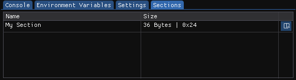 Sections tab