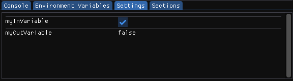 Settings tab