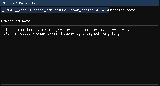 LLVM Demangler